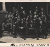 Postcard - Male college students on a porch