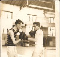 Postcard - Two students boxing