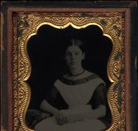 Cased tintype of a young woman in dress