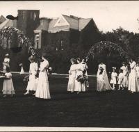 Postcard - Young women and children at Mayfest