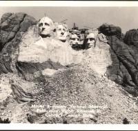 Postcard - Mount Rushmore under construction