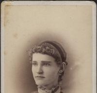 Young woman in high lace collar with lace scarf